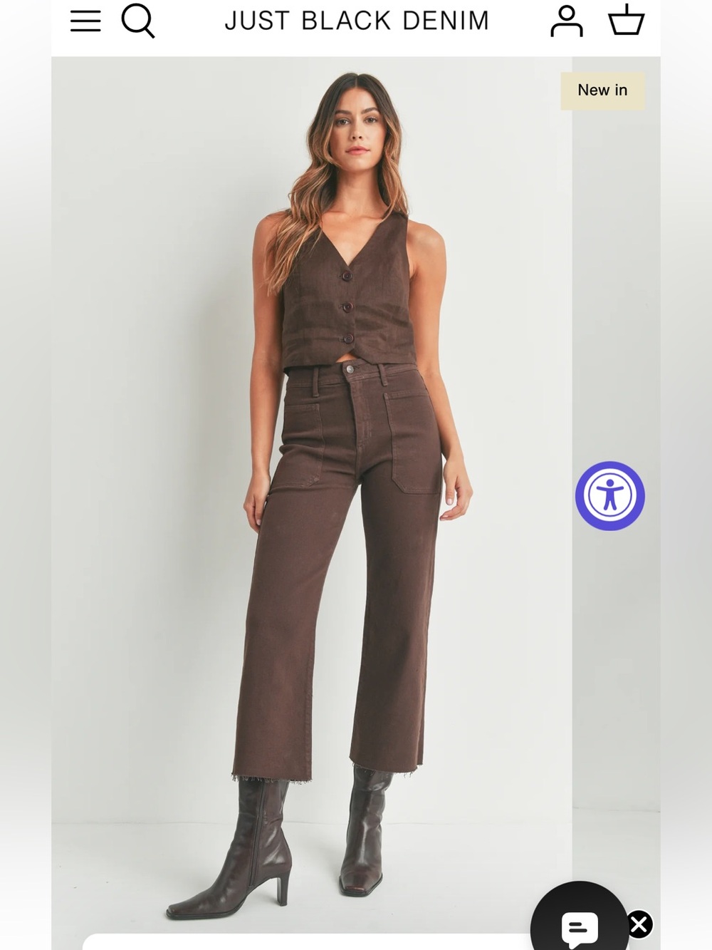 Just Black Denim Nautical Wide Leg